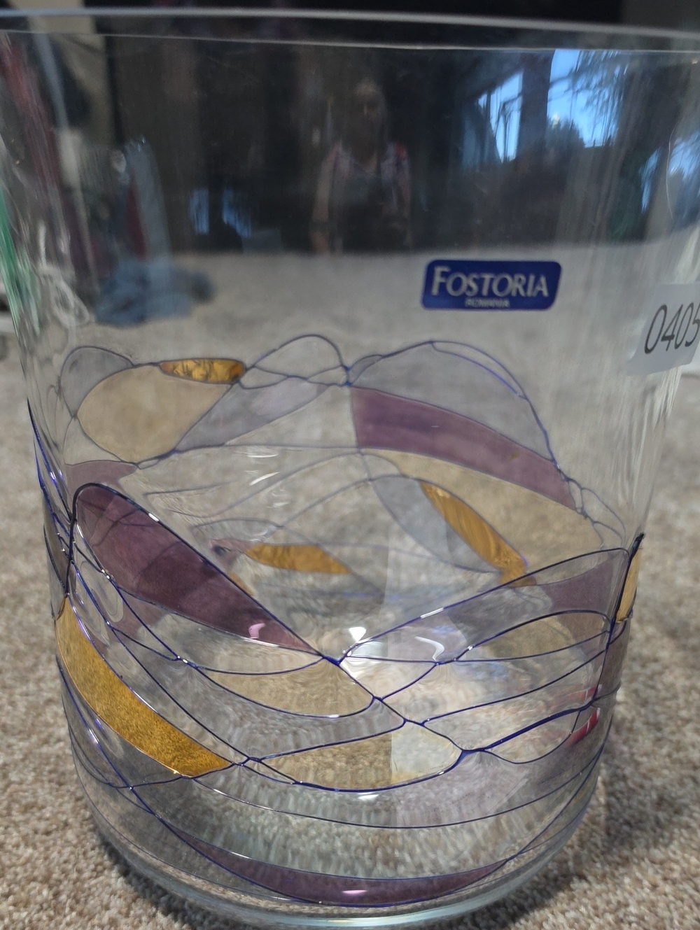 Glass Champagne Cooler/ice Bucket Fostoria Gallaria Mosaic Stained Glass Romania